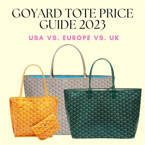 how much is a goyard handbag|goyard bag price 2022 euro.